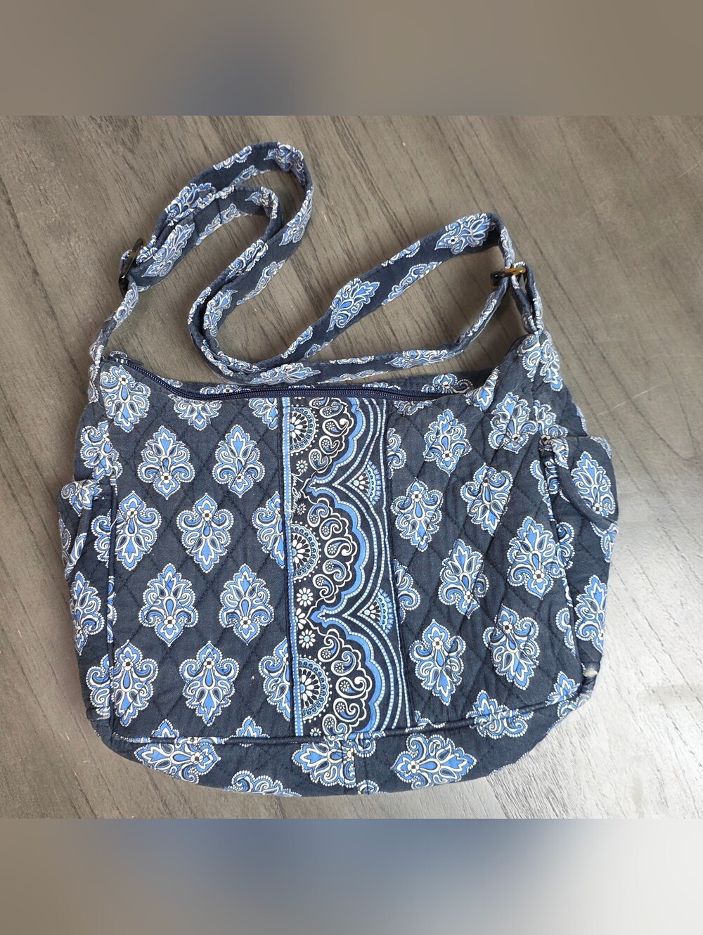 Vera Bradley Blue Paisley Quilted Crossbody Bag